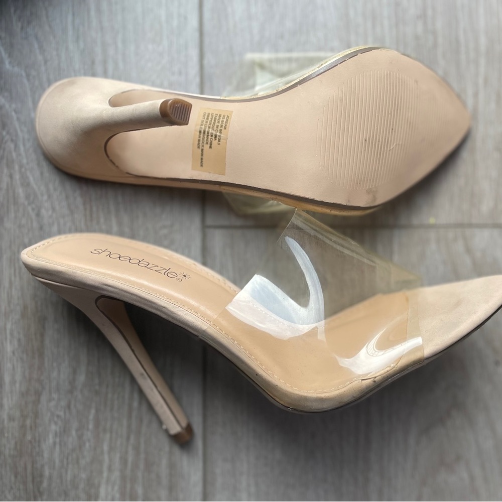 Clear stiletto heel